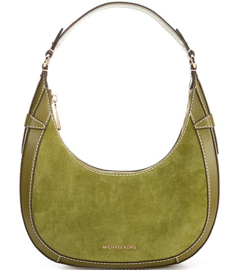 preston michael kors|Preston Small Suede Crescent Shoulder Bag .